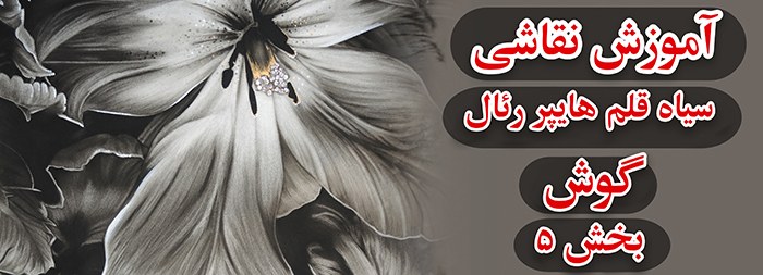 آموزش نقاشی سیاه قلم / هایپررئال گوش بخش 5