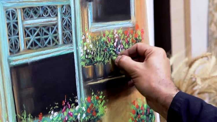 نقاشی با پاستل گچی (پنجره)