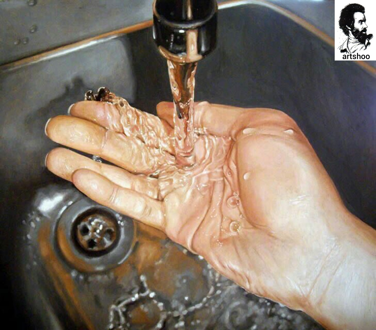 نقاشی رنگ روغن آب