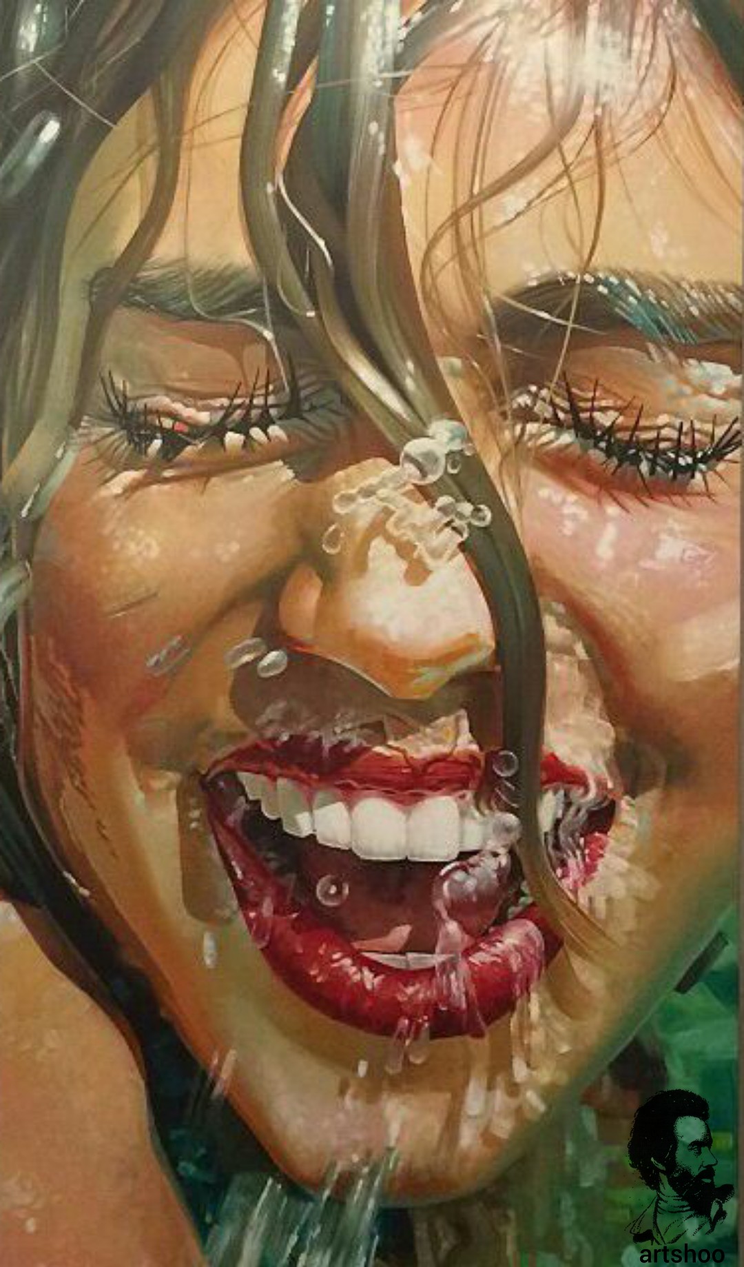 نقاشی رنگ روغن آب