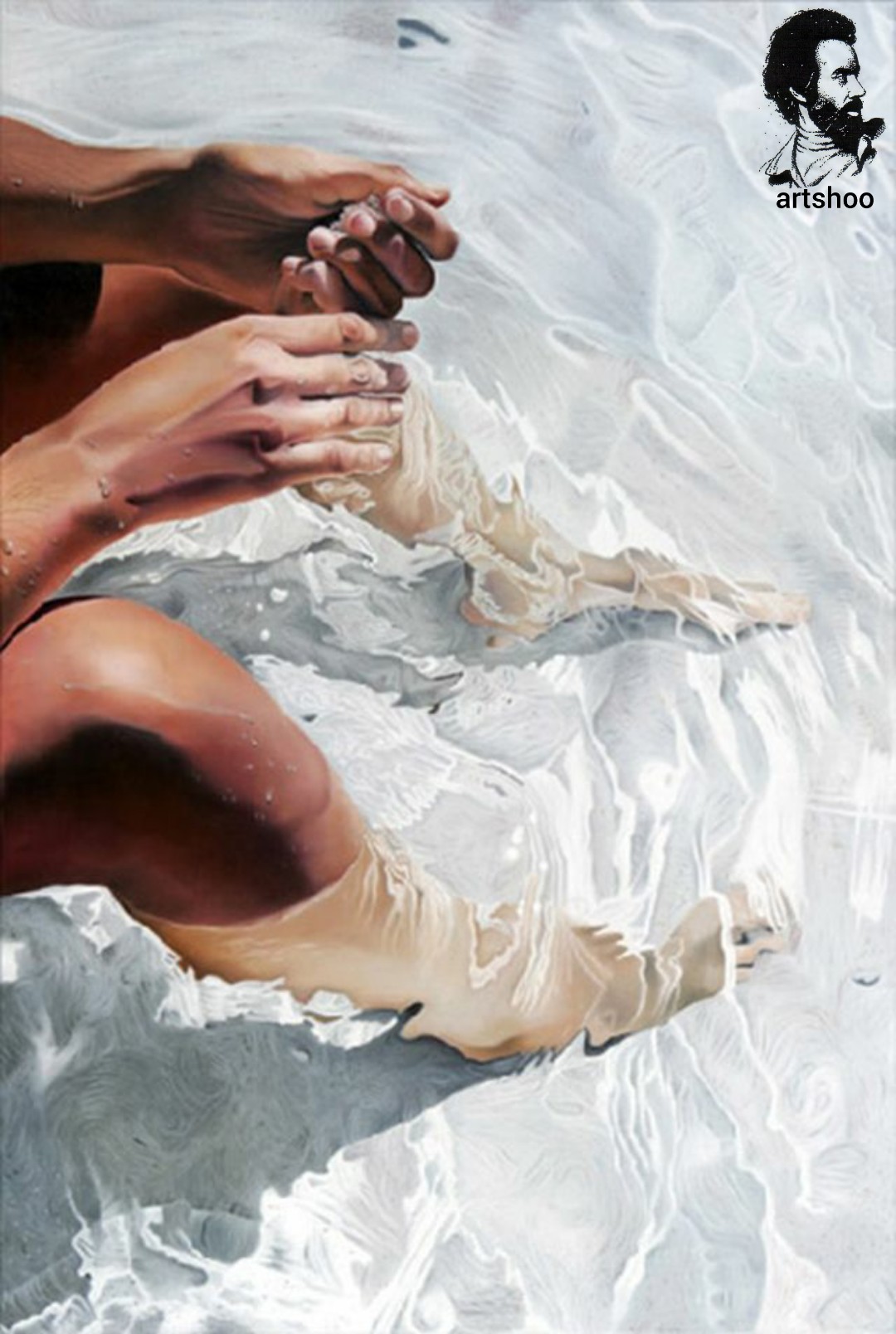 نقاشی رنگ روغن آب