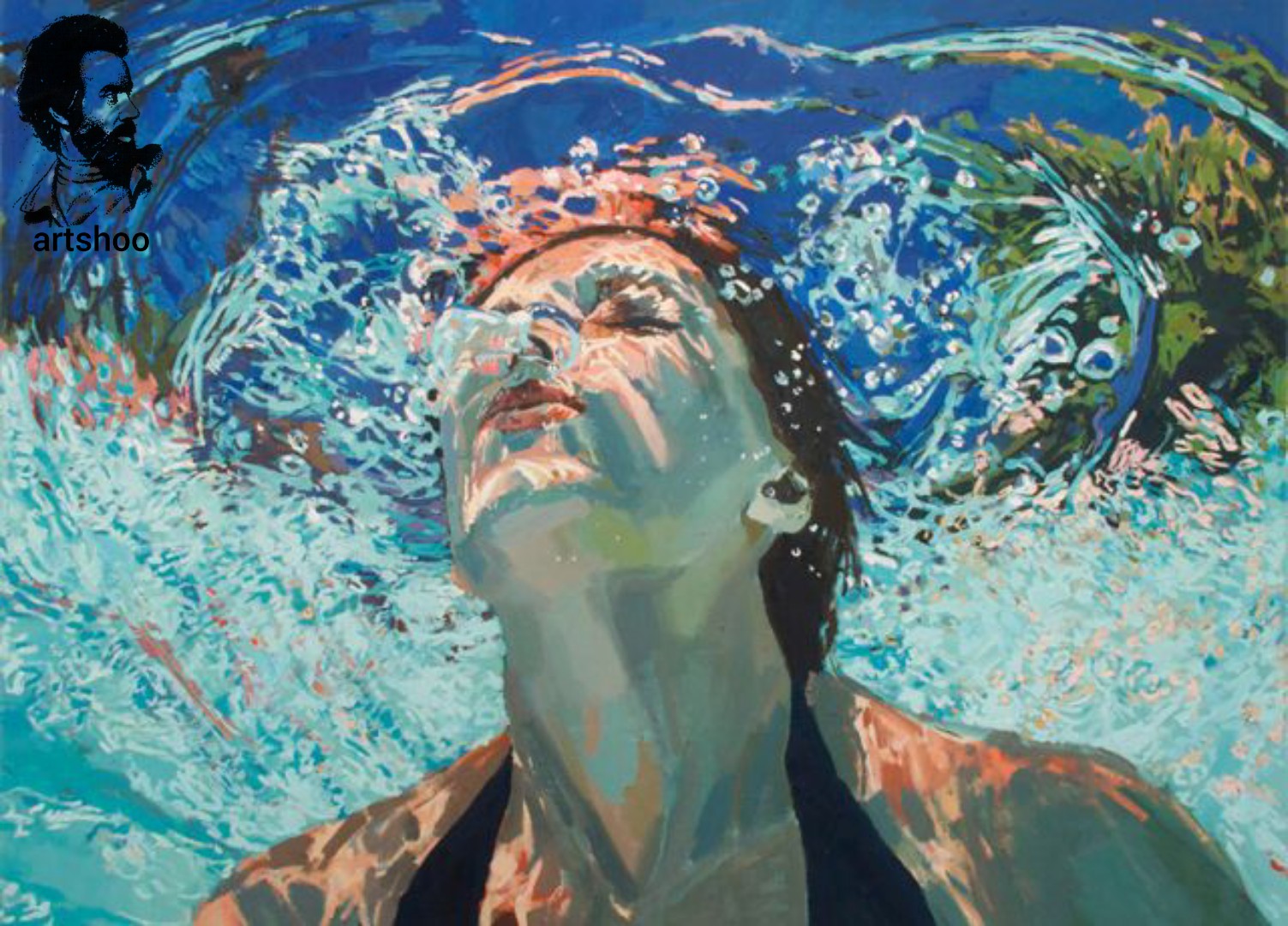 نقاشی رنگ روغن آب