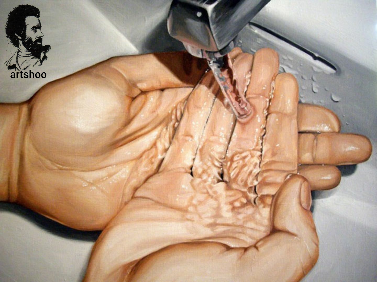 نقاشی رنگ روغن آب