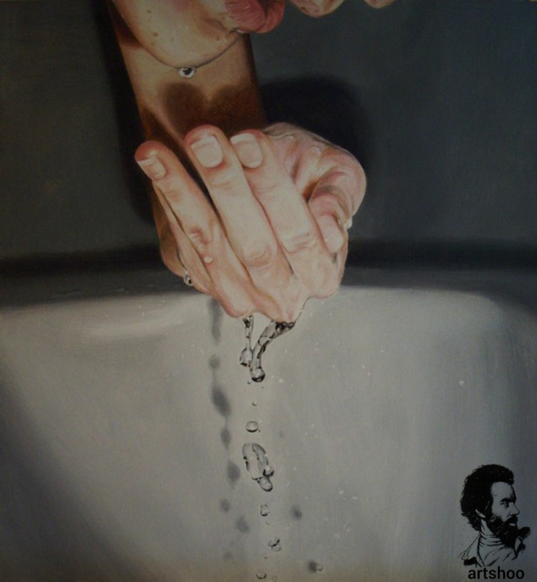 نقاشی رنگ روغن آب